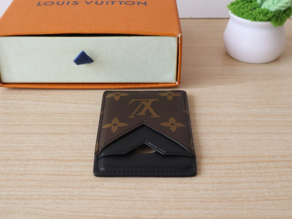 LV Porte-Cartes Magnet Brown Black Monogram Canvas & Cowhide