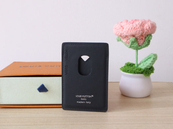 LV Porte-Cartes Magnet Brown Black Monogram Canvas & Cowhide