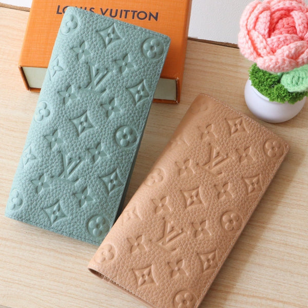 LV Brazza Wallet Monogram Grained Taurillon Cowhide