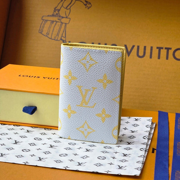 LV M14769 Pocket Organizer Gray Yellow Monogram Glow Canvas & Cowhide