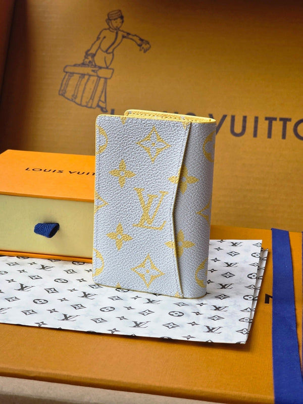LV M14769 Pocket Organizer Gray Yellow Monogram Glow Canvas & Cowhide