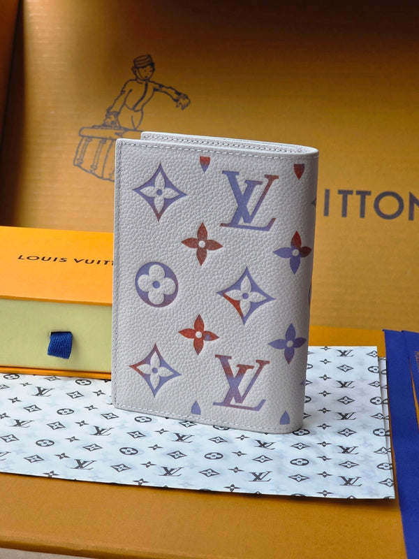 LV M25917 Passport Cover Dream Beige Embossed Grained Cowhide