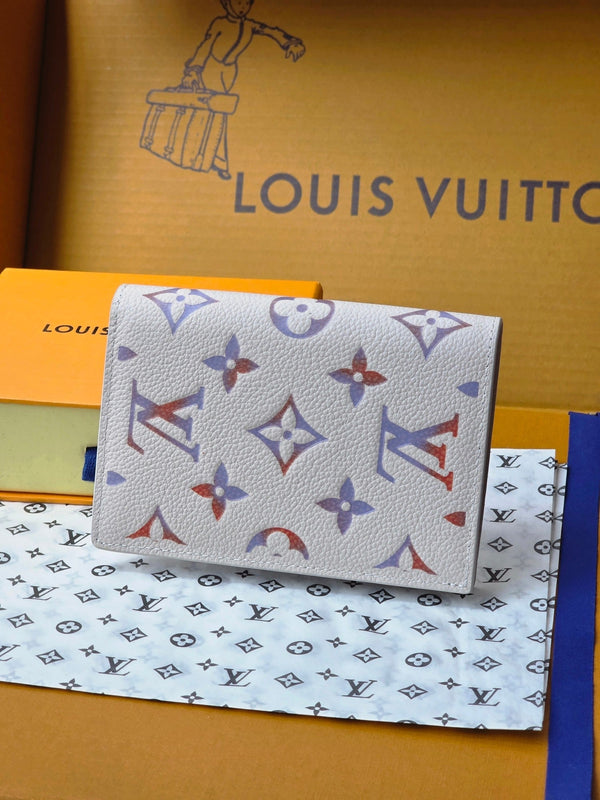 LV M25917 Passport Cover Dream Beige Embossed Grained Cowhide