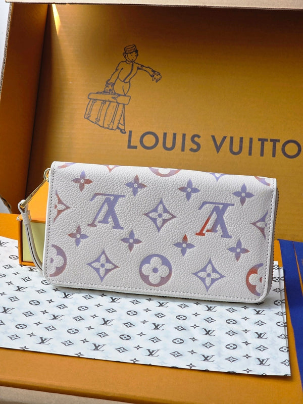 LV M25594 Zippy Wallet Dream Beige Embossed Grained Cowhide - Light GHW