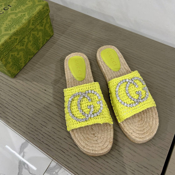 GG INTERLOCKING G ESPADRILLE LEMON FABRIC