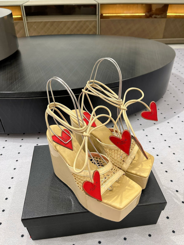 Alaila High Sandal 115mm In Light Yellow Mesh Fabric 954860