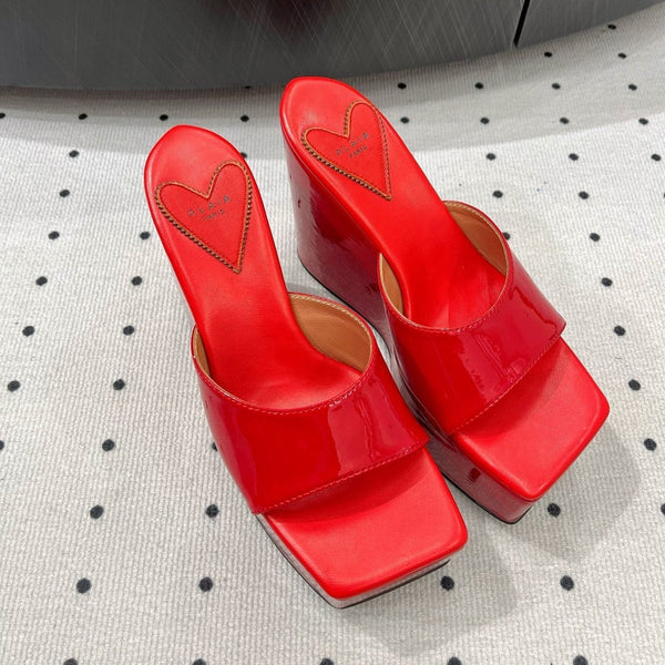 Alaila High Sandal 115mm In Red Glossy Lambskin 954872