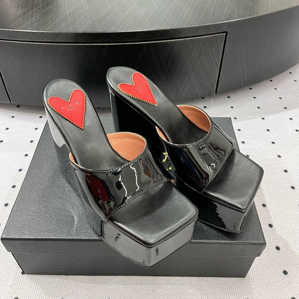 Alaila High Sandal 115mm In Black Glossy Lambskin 954878