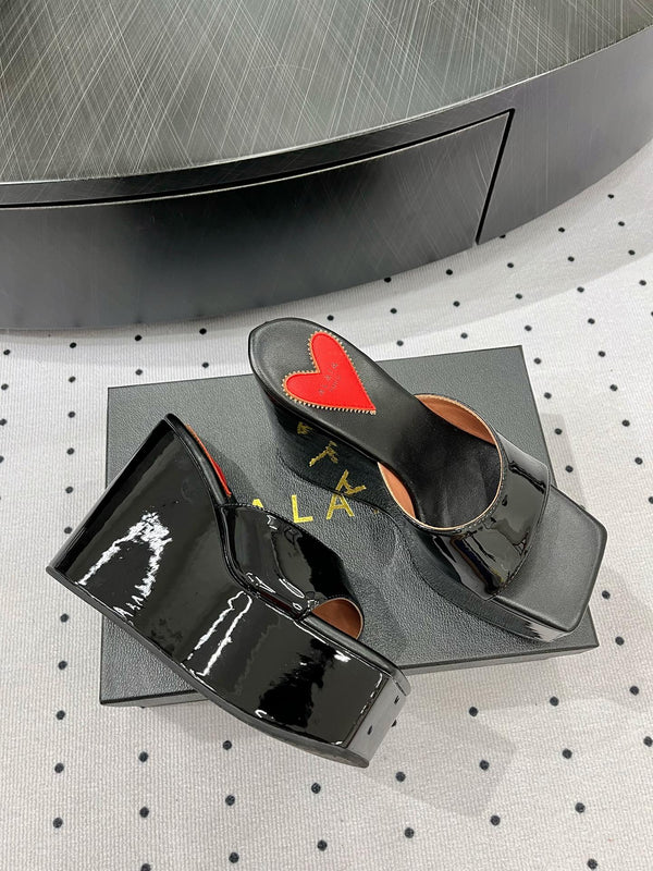 Alaila High Sandal 115mm In Black Glossy Lambskin 954878