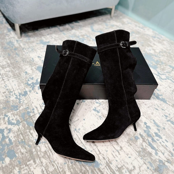 Alaila High Boots 45mm In Black Suede 887964