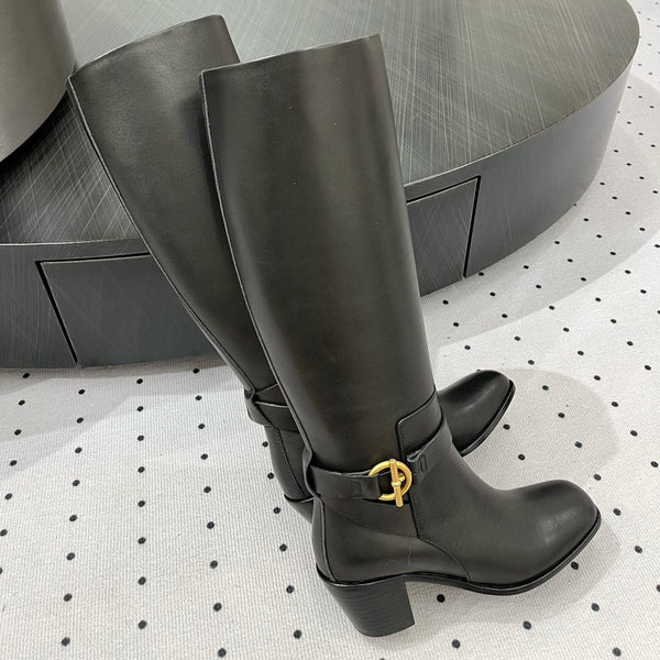 Stivale HM Justine 60 in pelle di vacchetta nera 954913