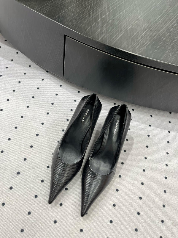 CLASSIC PUMPS 65MM IN BLACK LIZARD PATTERN CALFSKIN