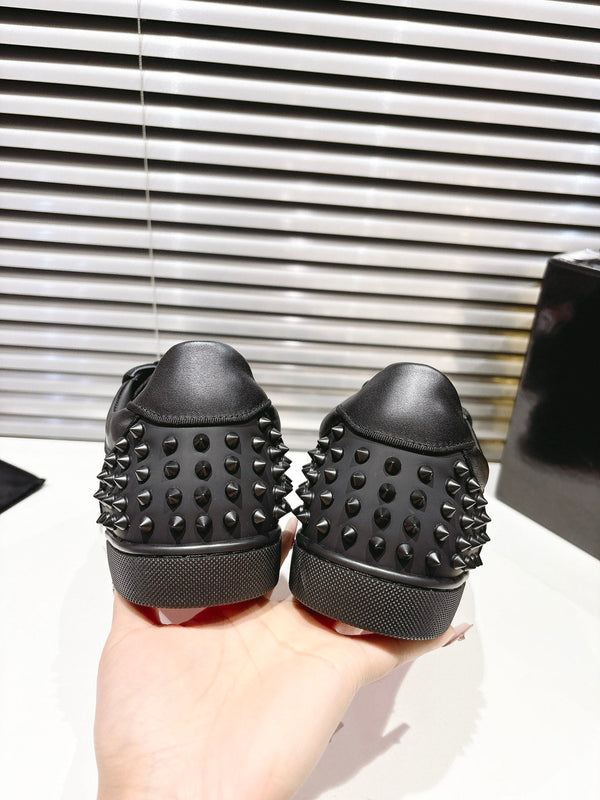 CL 25 Stud Print Sneaker Black Fabric Leather 323161