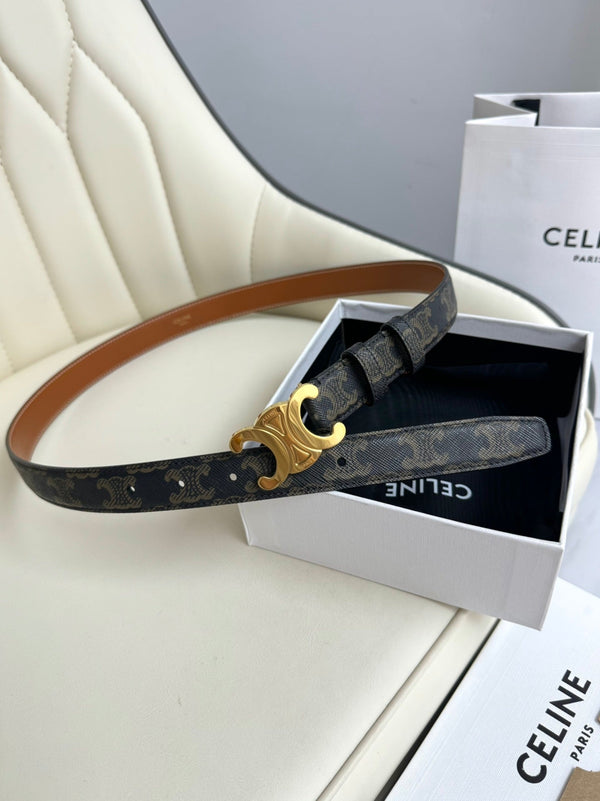 Cintura CEL Gold 25mm Triomphe in tela blu 180417