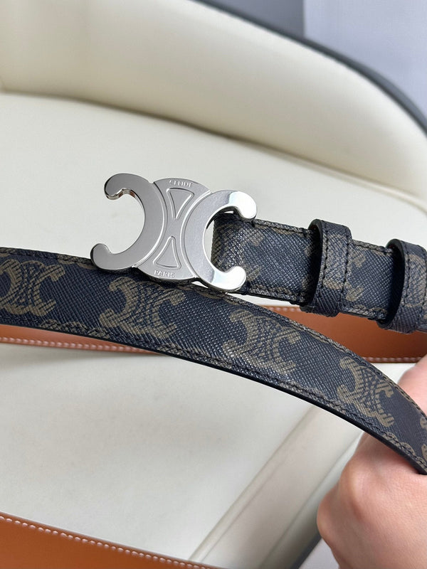 Cintura CEL Silver 25mm Triomphe in tela blu 180416