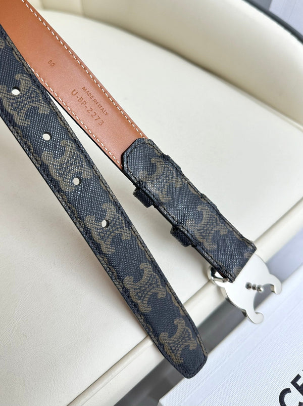 Cintura CEL Silver 25mm Triomphe in tela blu 180416