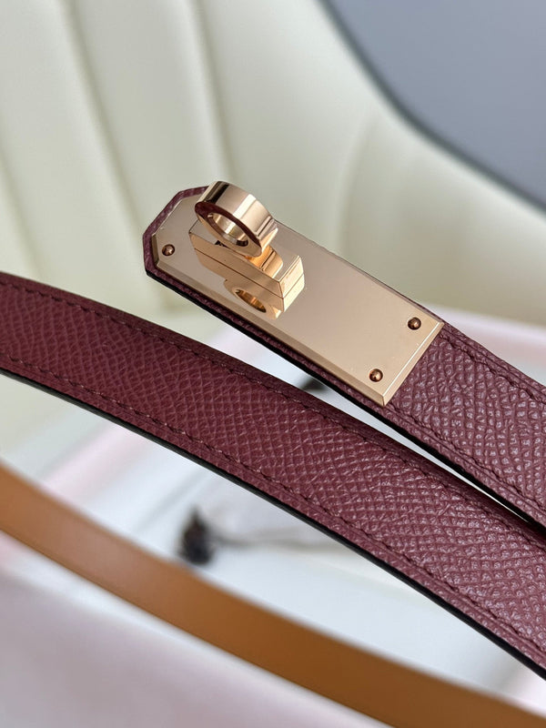 HM Kelly Belt 18mm Burgundy Epsom Leather