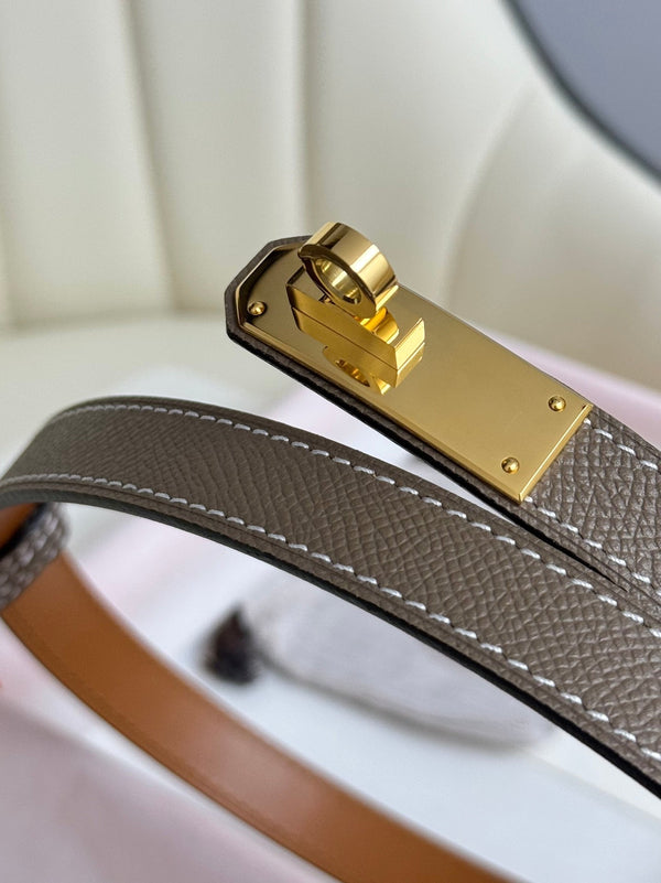 HM Kelly Belt 18mm Elephant Gray Epsom Leather
