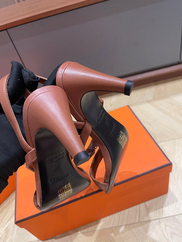 SANDALO GLAMOR 75 IN PELLE DI VITELLO CIOCCOLATO