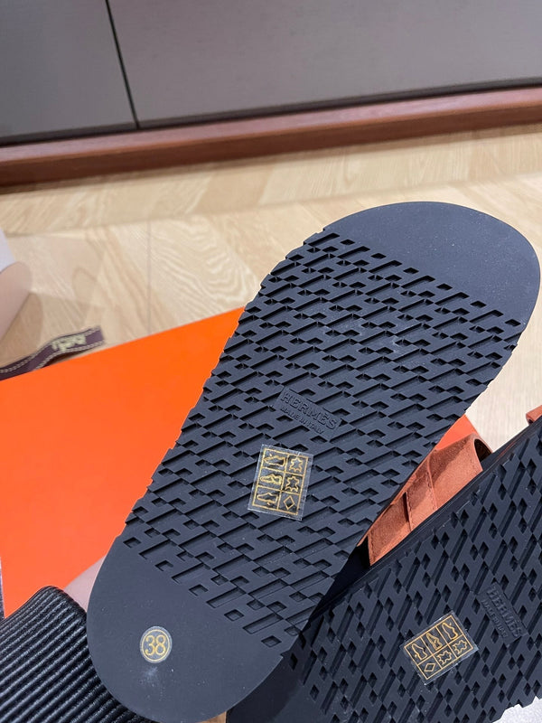 HM 25 Jackson Sandal Brown Suede Calfskin