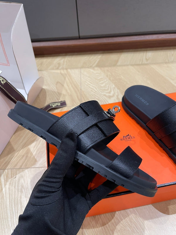 Sandalo HM 25 Jackson in pelle di vitello grana nera