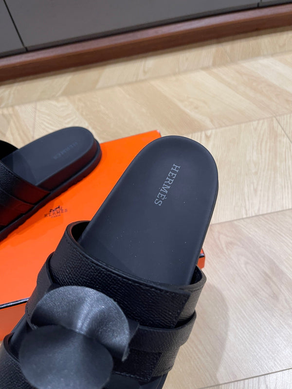 Sandalo HM 25 Jackson in pelle di vitello grana nera