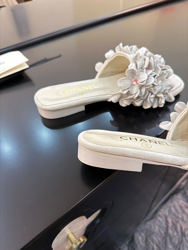 CC 25C Mules Grey Suede Strass