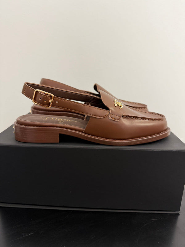 CC 25S Slingback Loafer Chocolate Calfskin
