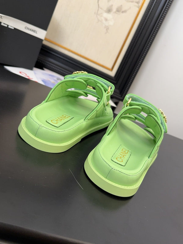 CC 25 Dad Sandal Mule Green Calfskin