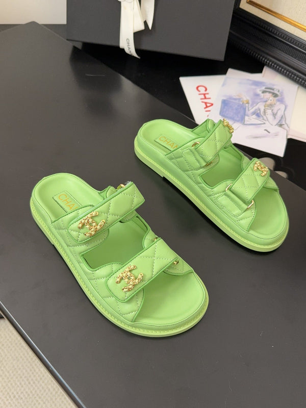 CC 25 Dad Sandal Mule Green Calfskin