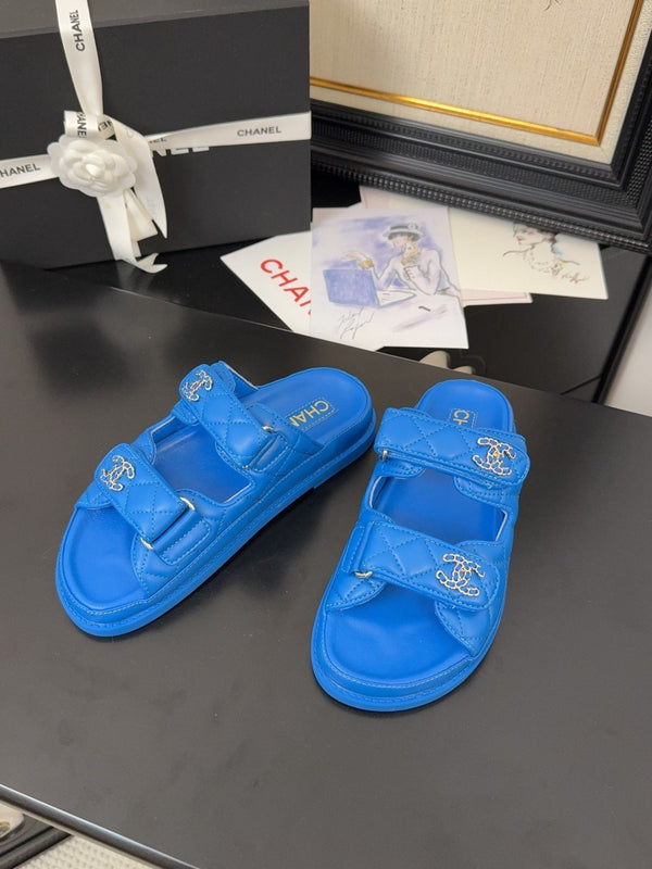 CC 25 Dad Sandal Mule Blue Calfskin