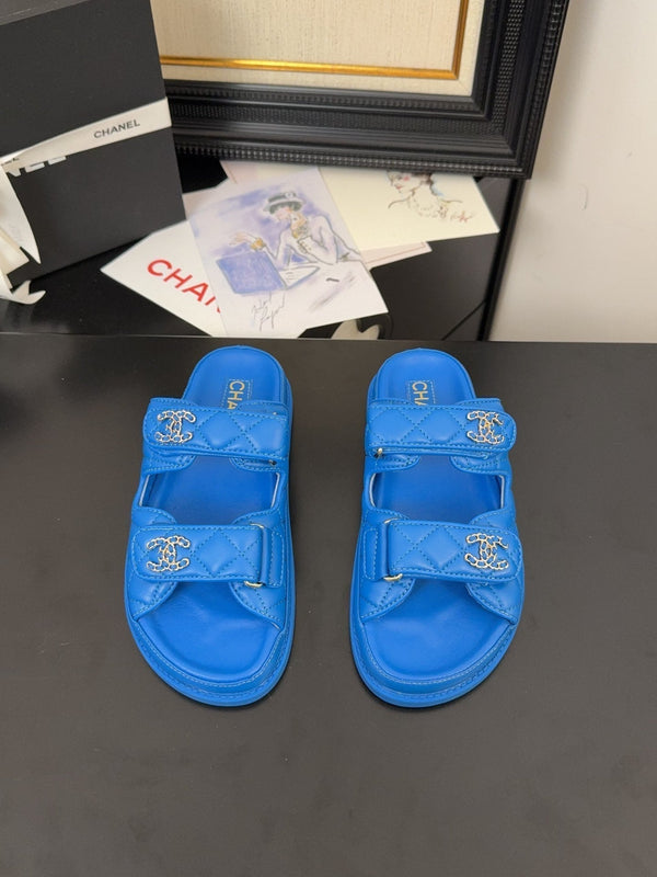 CC 25 Dad Sandal Mule Blue Calfskin