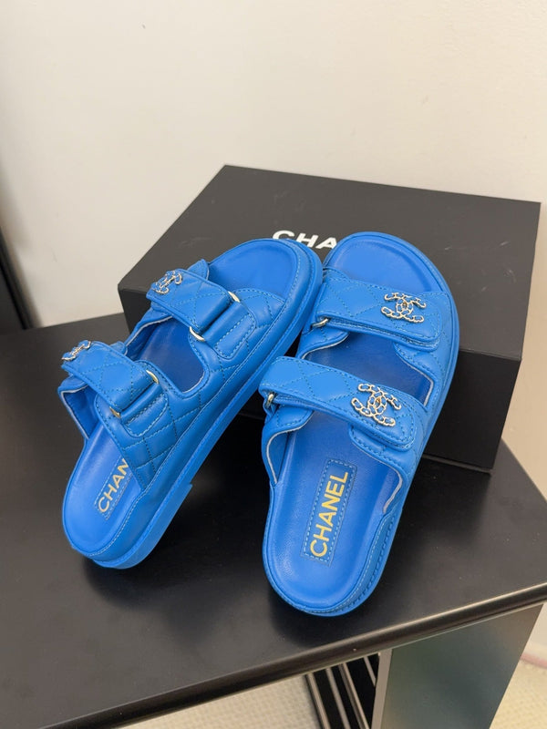 CC 25 Dad Sandal Mule Blue Calfskin