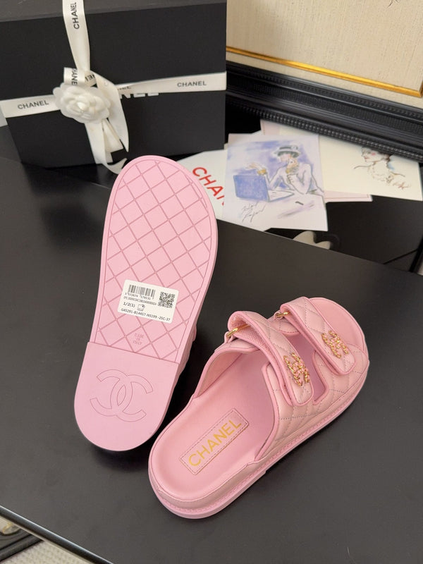 CC 25 Dad Sandal Mule Pink Calfskin