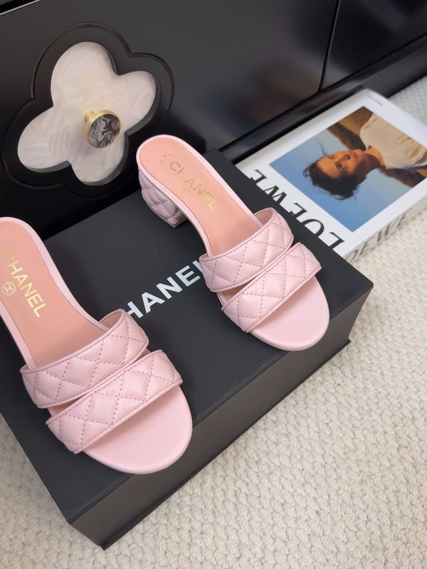 CC 25C Mule Sandal 45mm Open Heel Pink Lambskin 233494