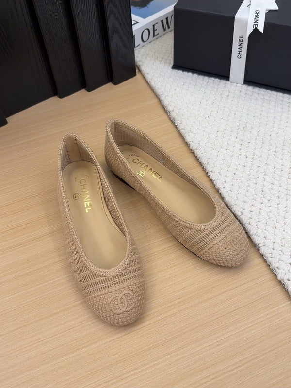 CC 25 Ballet Flat Beige Raffia