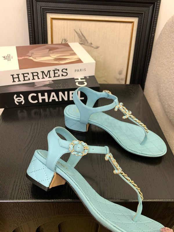 Sandalo infradito CC 25 in pelle doppia C