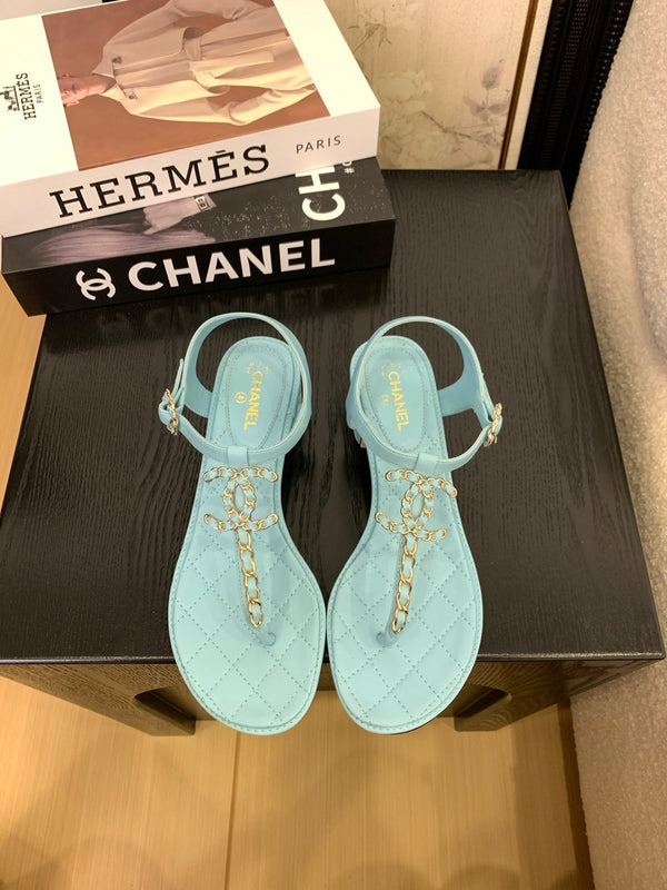 Sandalo infradito CC 25 in pelle doppia C