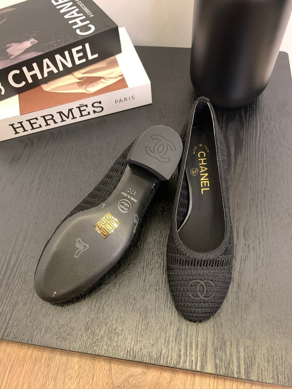 CC 25p Tacco da ballerina 50mm Rafia nera