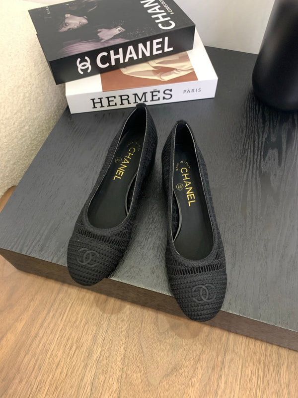 CC 25p Tacco da ballerina 50mm Rafia nera