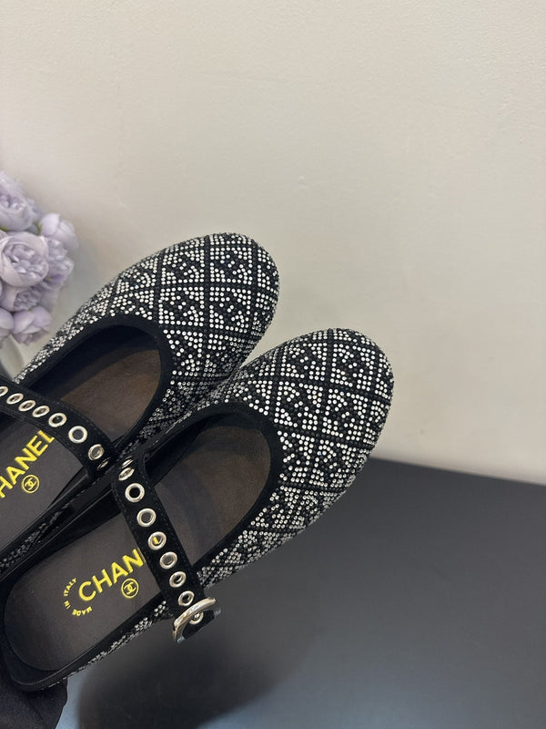 CC 25 Ballet Flats Mules Black Calfskin 331658