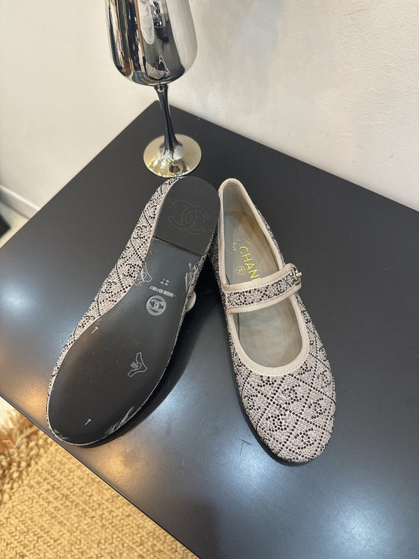 CC 25 Ballet Flats Grey Calfskin 331660