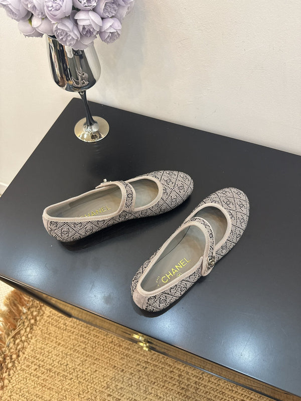 CC 25 Ballet Flats Grey Calfskin 331660