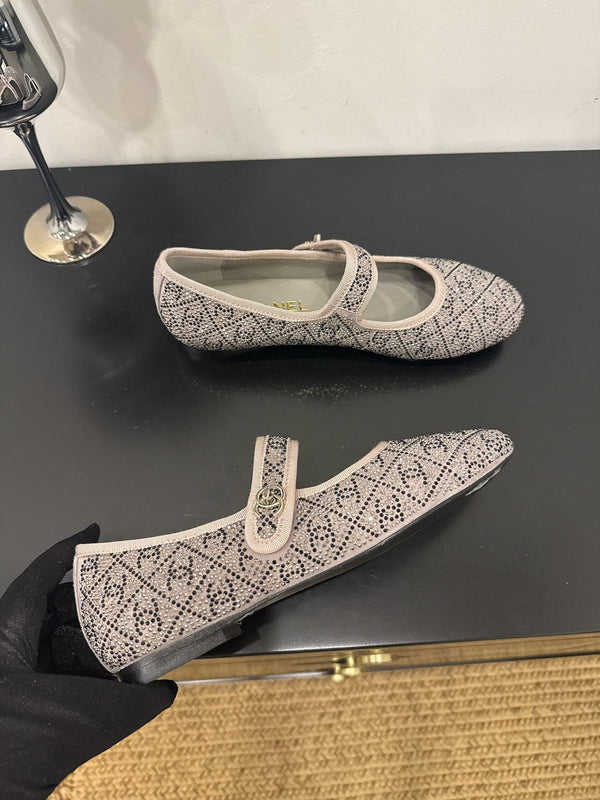 CC 25 Ballet Flats Grey Calfskin 331660