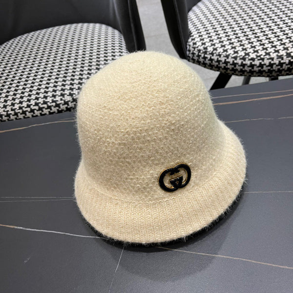 BUCKET HAT IN WHITE WOOL PLUSH 399231