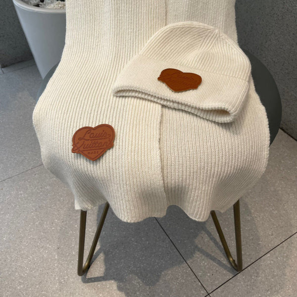 SET SCARF AND HAT IN WHITE WOOL 414795