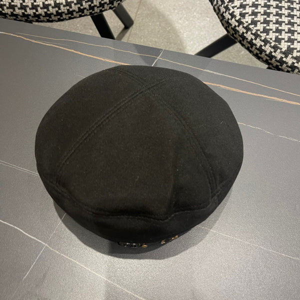 BERET HAT IN BLACK FABRIC 419385
