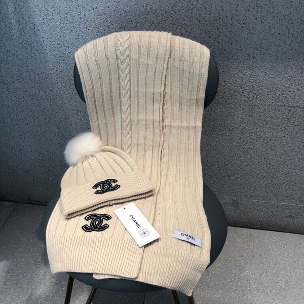 SET SCIARPA E CAPPELLO IN LANA BEIGE BISQUE 420821