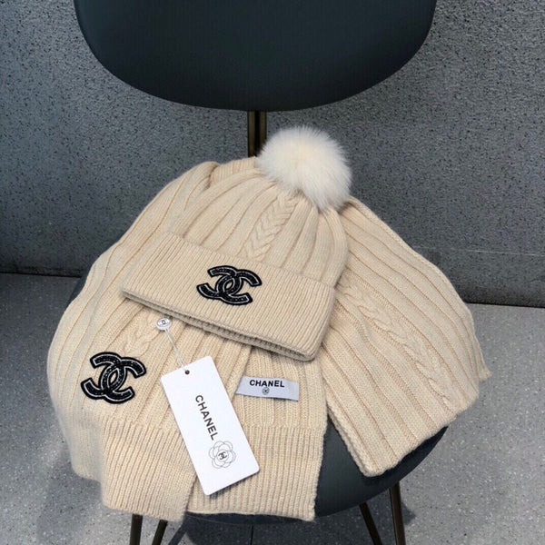 SET SCIARPA E CAPPELLO IN LANA BEIGE BISQUE 420821