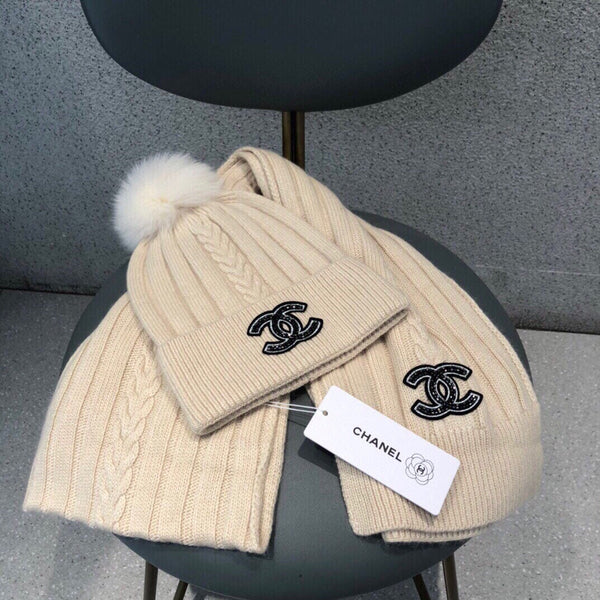 SET SCIARPA E CAPPELLO IN LANA BEIGE BISQUE 420821